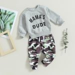 Toddler Baby Boy Clothes Camo Pant Set Long Sleeve Letter Sweatshirt and Camouflage Jogger Pants Infant Boy Outfits - Image 2